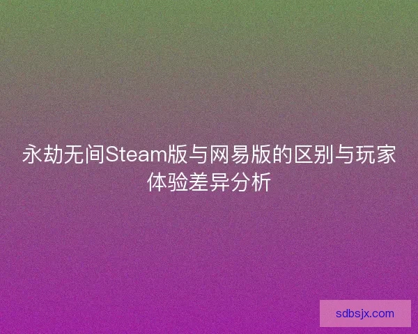 永劫无间Steam版与网易版的区别与玩家体验差异分析